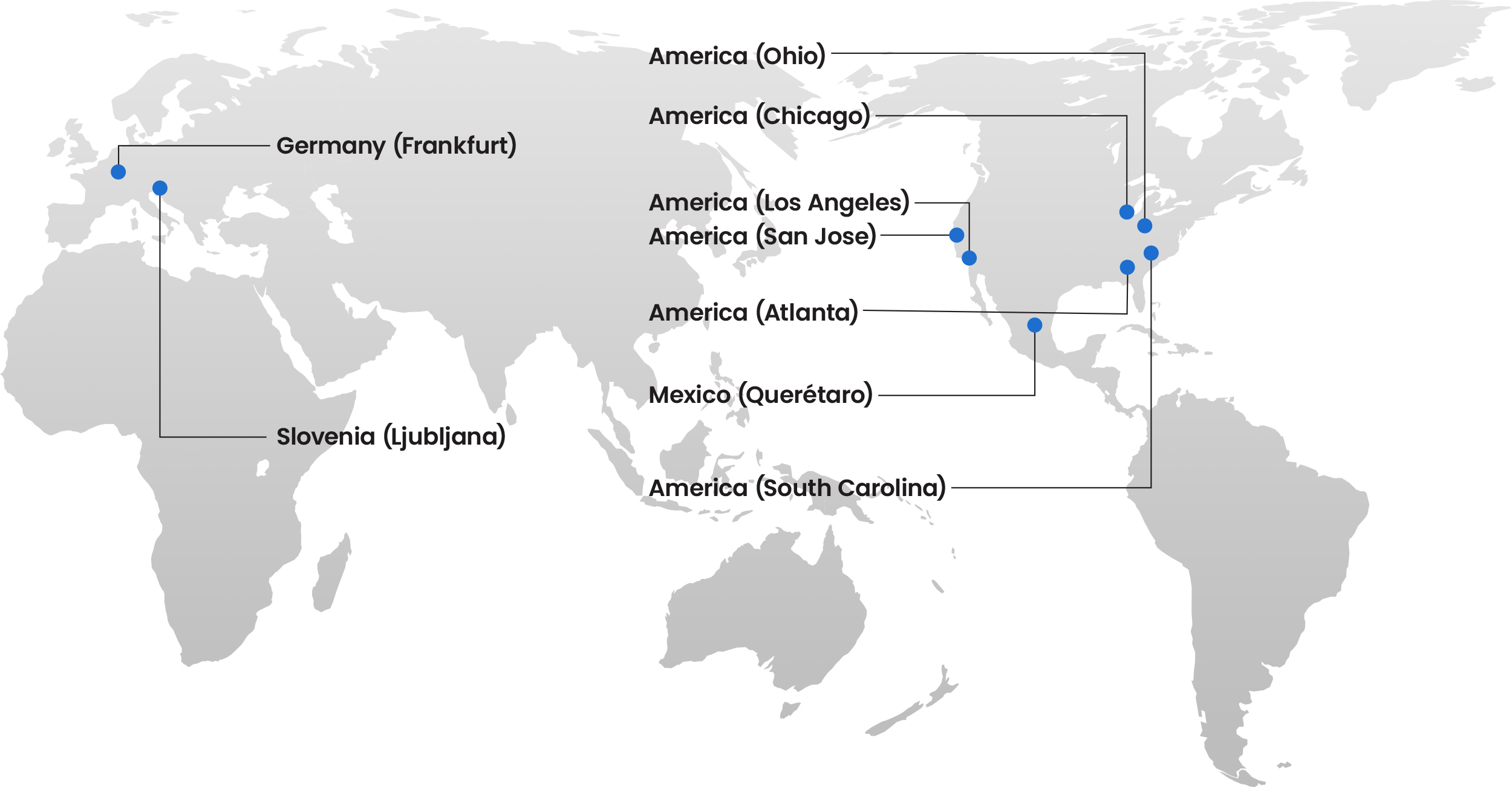 Map of Sunwa global network