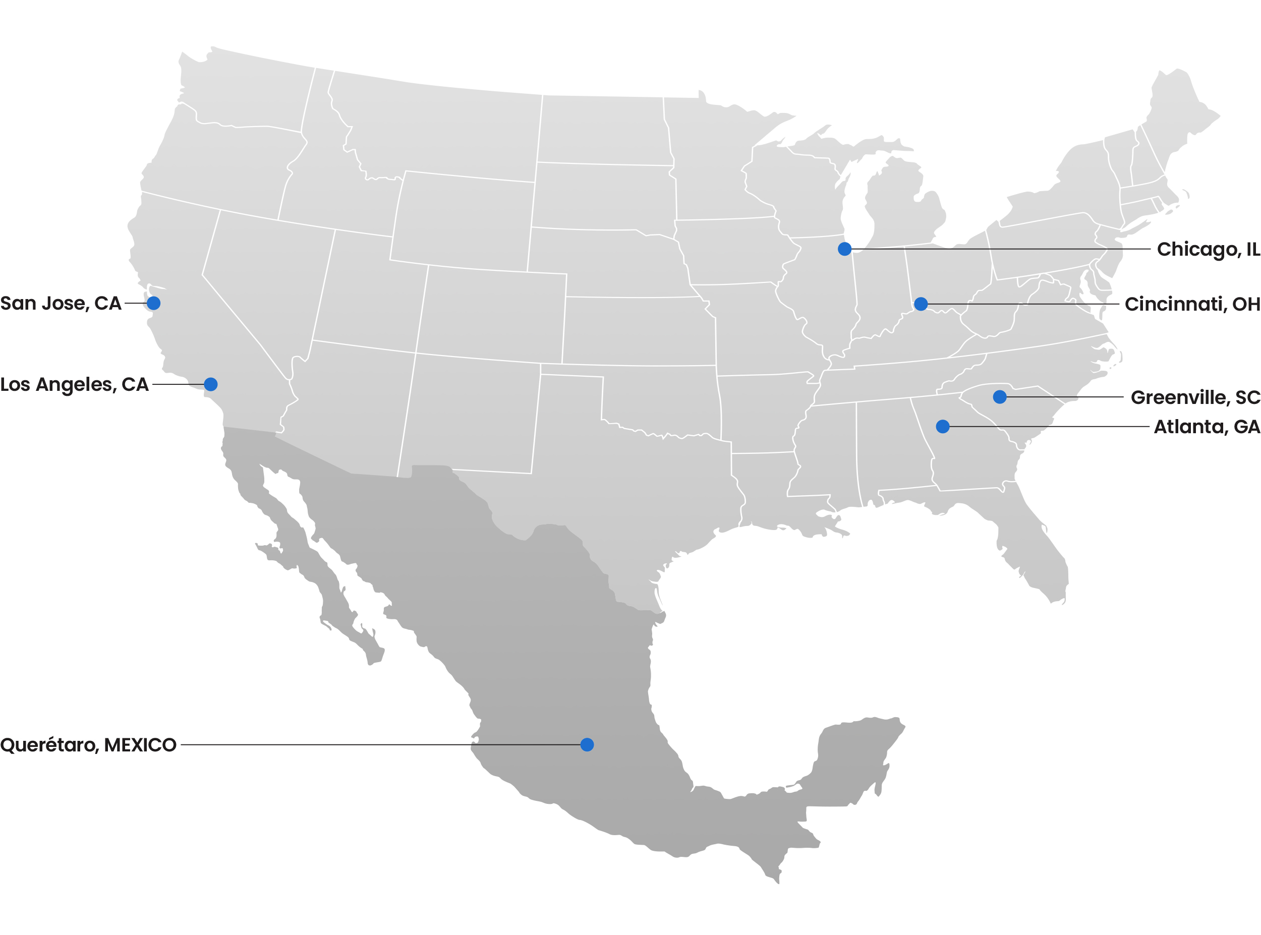 Map of Sunwa U.S. network